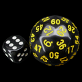 TDSO Opaque Black & Yellow 38mm D60 Dice