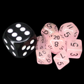 TDSO Opal Pink & Black MINI 10mm 7 Dice Polyset