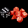 TDSO Pearl Red & Gold MINI 10mm 7 Dice Polyset