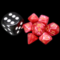 TDSO Pearl Burgundy & Gold MINI 10mm 7 Dice Polyset