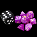 TDSO Pearl Violet & Gold MINI 10mm 7 Dice Polyset
