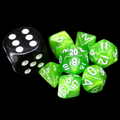 TDSO Pearl Pale Green & White MINI 10mm 7 Dice Polyset