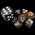 TDSO Pearl Copper & Black MINI 10mm 7 Dice Polyset