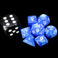 TDSO Pearl Blue & White MINI 10mm 7 Dice Polyset