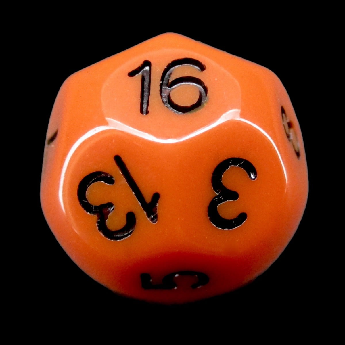 Impact Opaque Orange & Black D16 Dice - Discontinued
