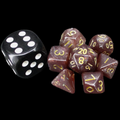 TDSO Glitter Amber & Gold MINI 10mm 7 Dice Polyset