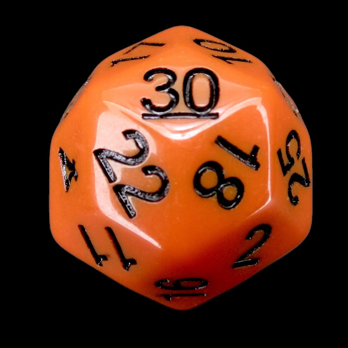 Impact Opaque Orange &amp; Black D30 Dice - Discontinued