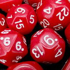 Impact Opaque Red & White Dungeon Crawl Classics DCC 14 Dice Set