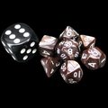TDSO Pearl Copper & Steel with White MINI 10mm 7 Dice Polyset