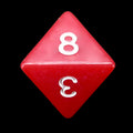 Impact Opaque Red & White D8 Dice