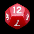 Impact Opaque Red & White D12 Dice