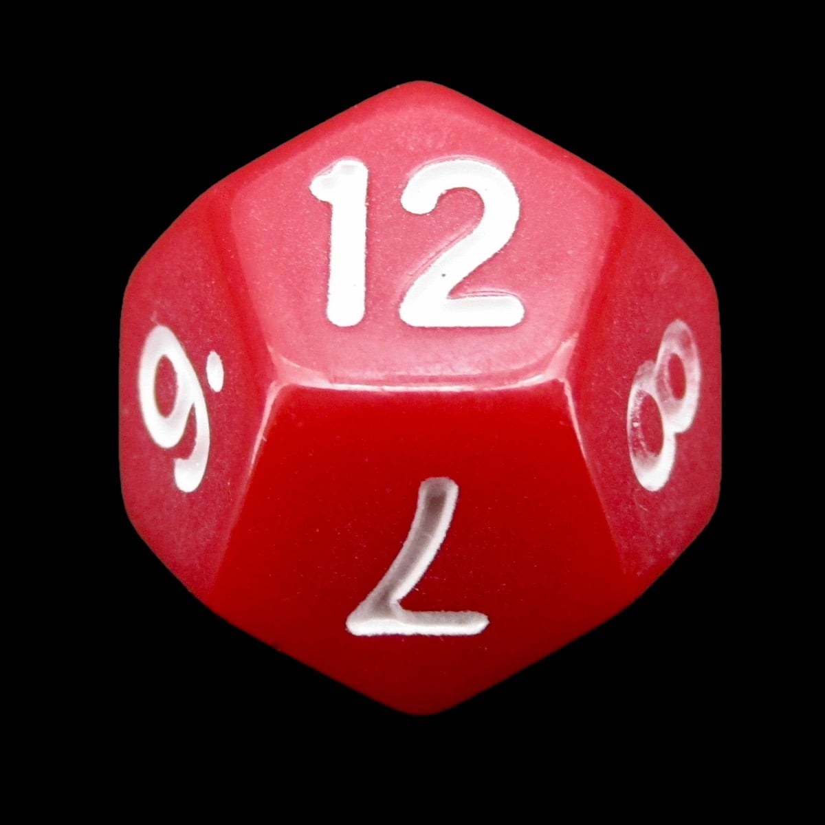 Impact Opaque Red & White D12 Dice