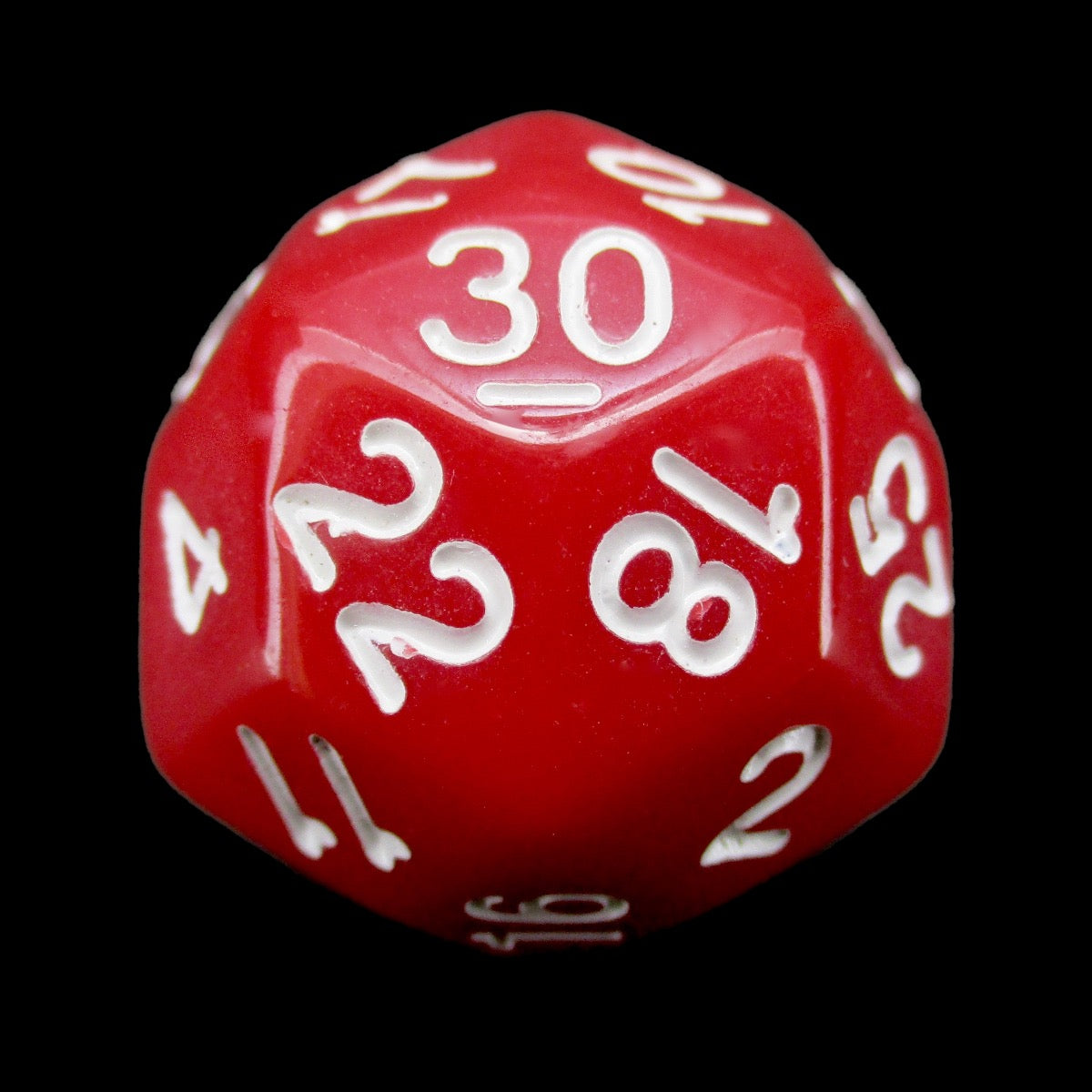 Impact Opaque Red & White D30 Dice