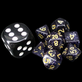 TDSO Glitter Blue & Gold MINI 10mm 7 Dice Polyset