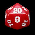 Impact Opaque Red & White D20 Dice