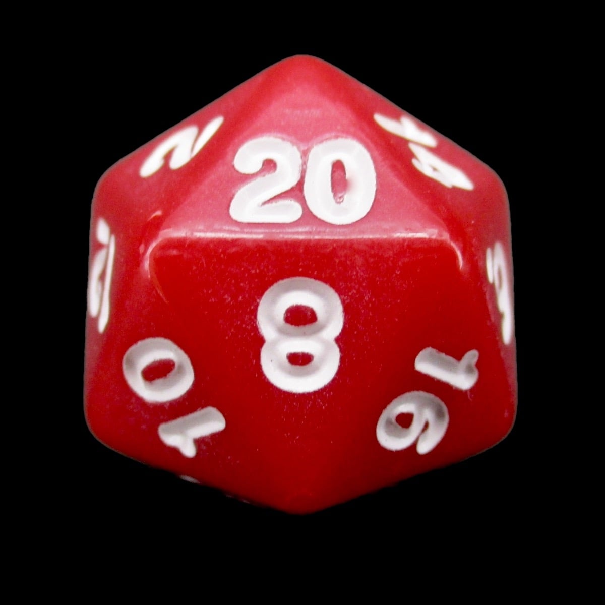 Impact Opaque Red & White D20 Dice