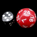 Impact Opaque Red & White D24 Dice