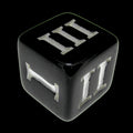 Impact Opaque Black & White Roman Numeral D3 Dice