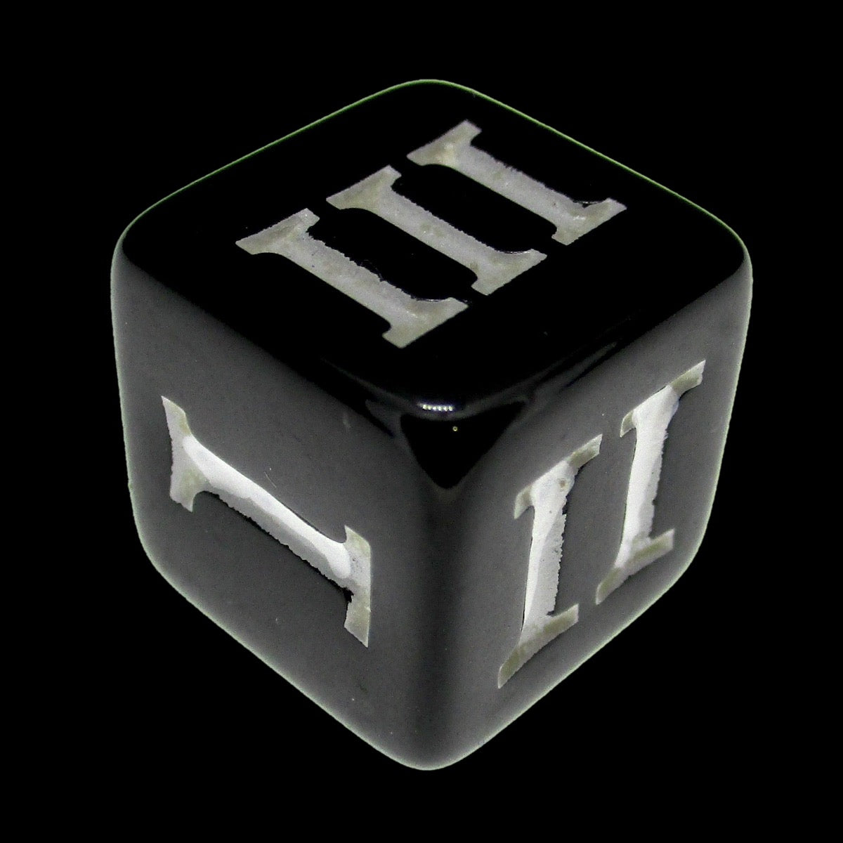 Impact Opaque Black & White Roman Numeral D3 Dice
