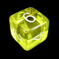 Role 4 Initiative Translucent Yellow & White D6 Dice