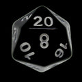 Impact Opaque Black & White D20 Dice