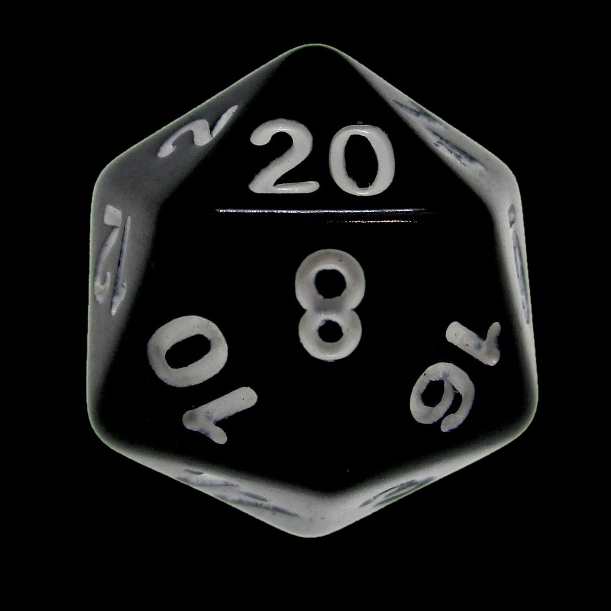 Impact Opaque Black & White D20 Dice