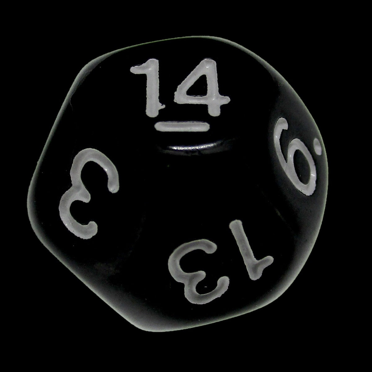 Impact Opaque Black & White D14 Dice
