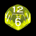 Role 4 Initiative Translucent Yellow & White D12 Dice