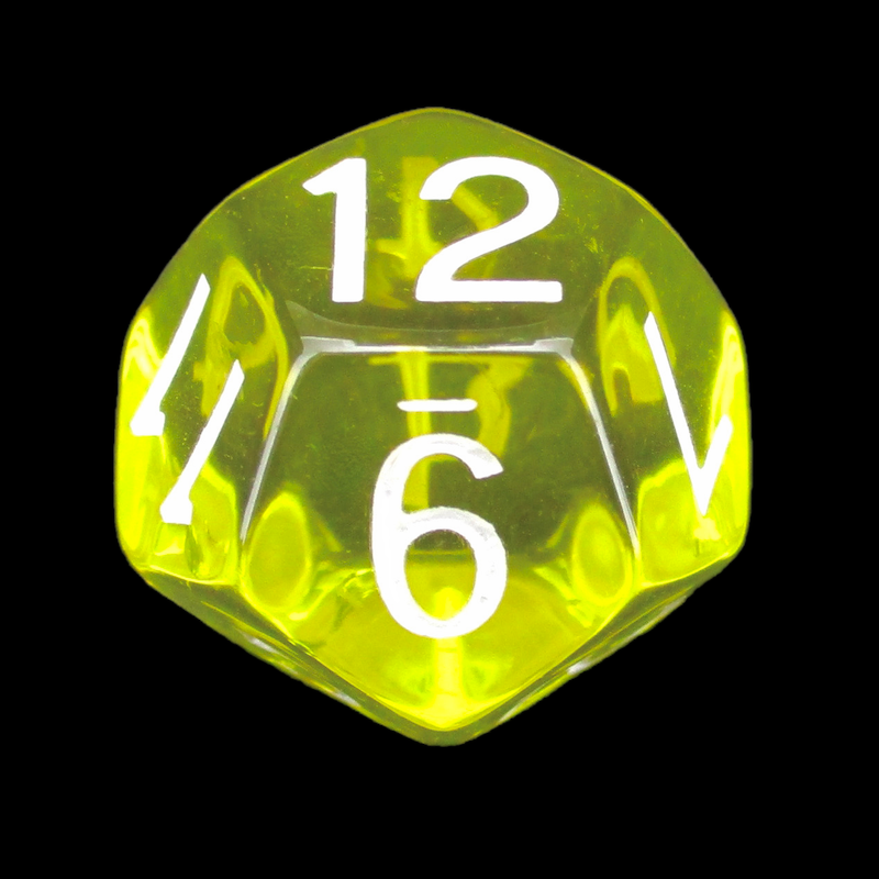 Role 4 Initiative Translucent Yellow & White D12 Dice