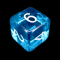 Role 4 Initiative Translucent Peacock Blue & White D6 Dice