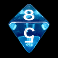 Role 4 Initiative Translucent Peacock Blue & White D8 Dice