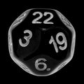 Impact Opaque Black & White D22 Dice