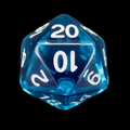 Role 4 Initiative Translucent Peacock Blue & White D20 Dice