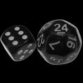 Impact Opaque Black & White D24 Dice