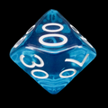 Role 4 Initiative Translucent Peacock Blue & White Percentile Dice