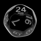 Impact Opaque Black & White D24 Dice