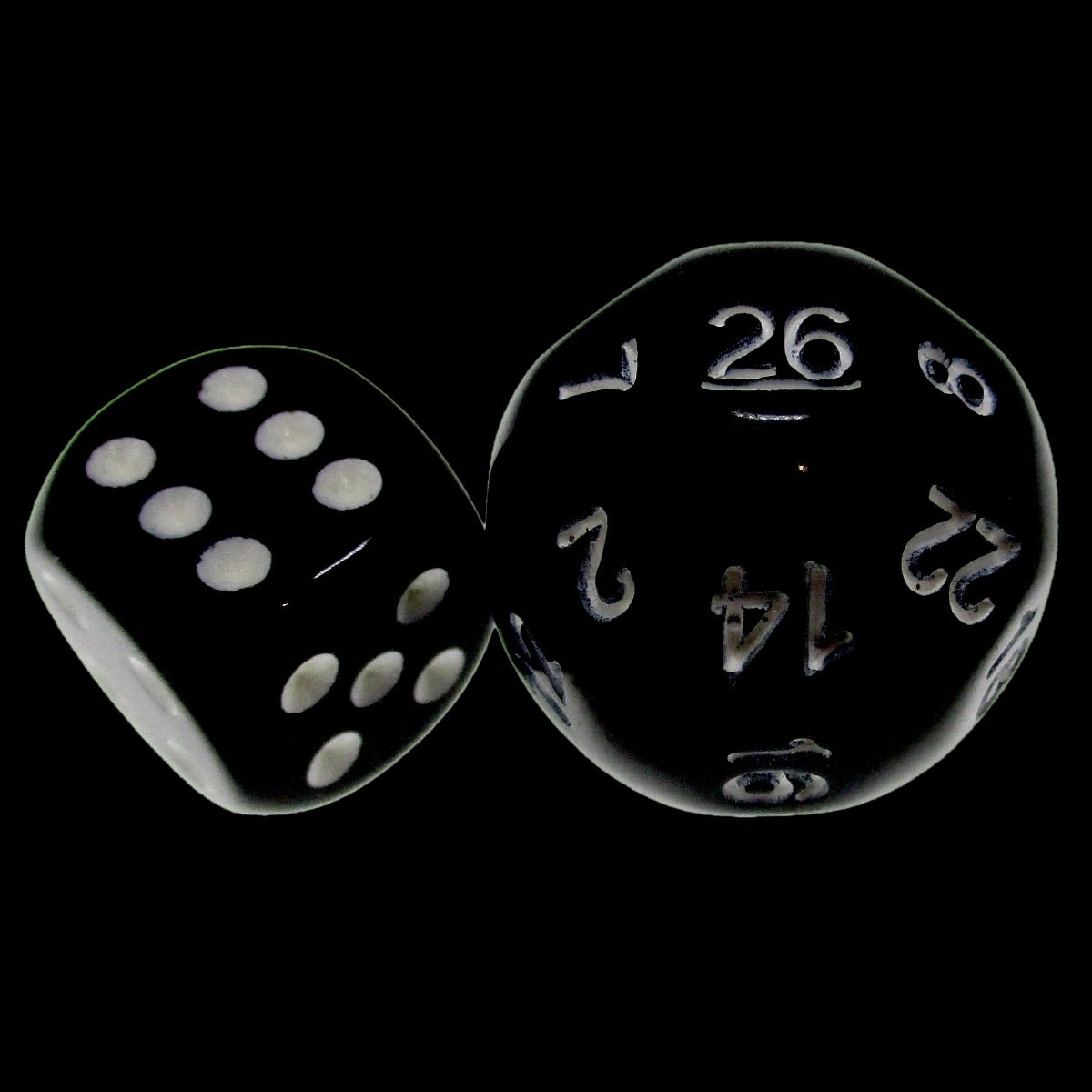 Impact Opaque Black & White D26 Dice