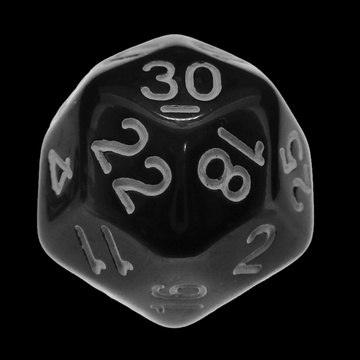 Impact Opaque Black & White D30 Dice