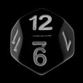 Impact Opaque Black & White D12 Dice