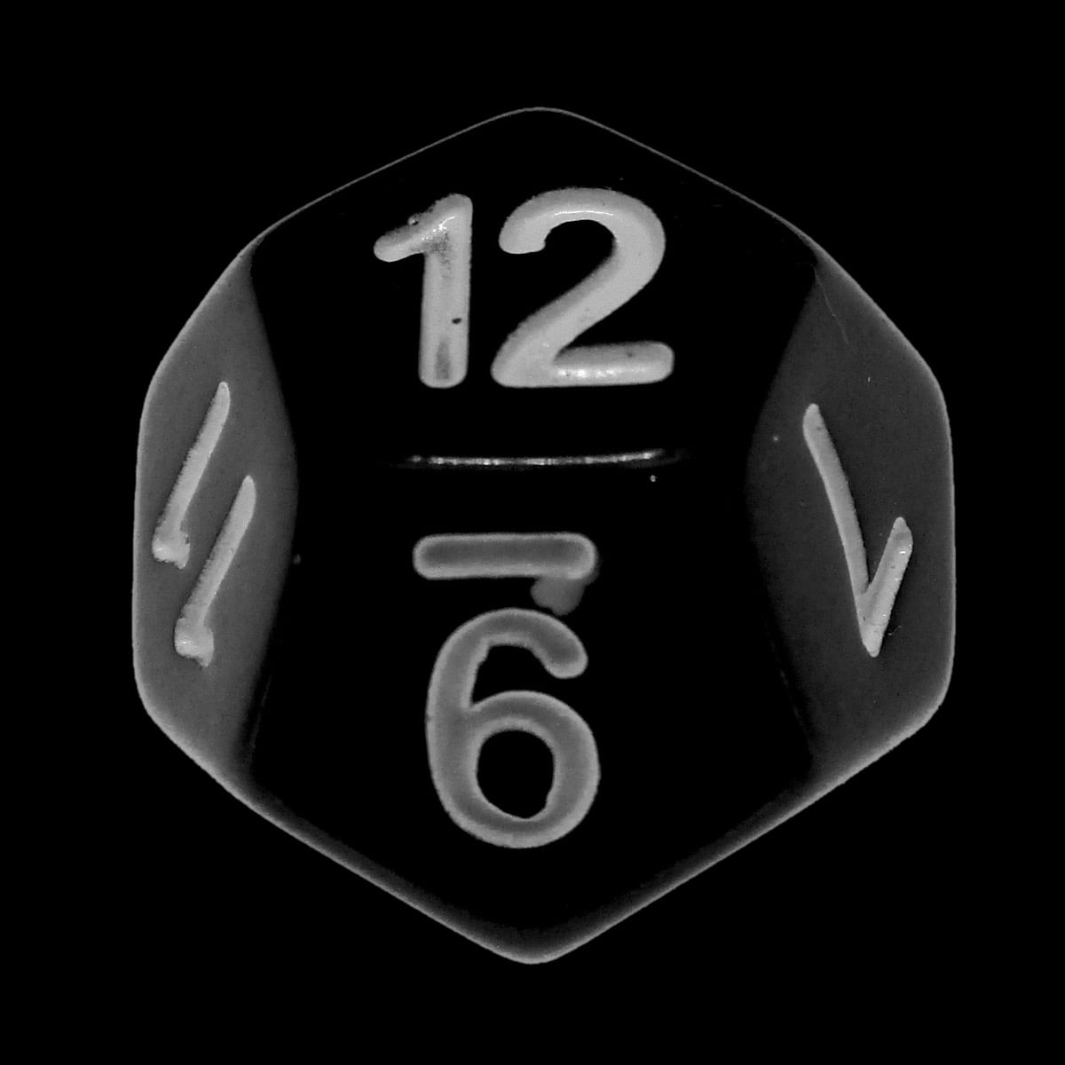 Impact Opaque Black & White D12 Dice