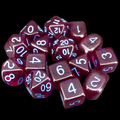 Role 4 Initiative Translucent Dark Purple & Light Blue 15 Dice Polyset with Arch D4s