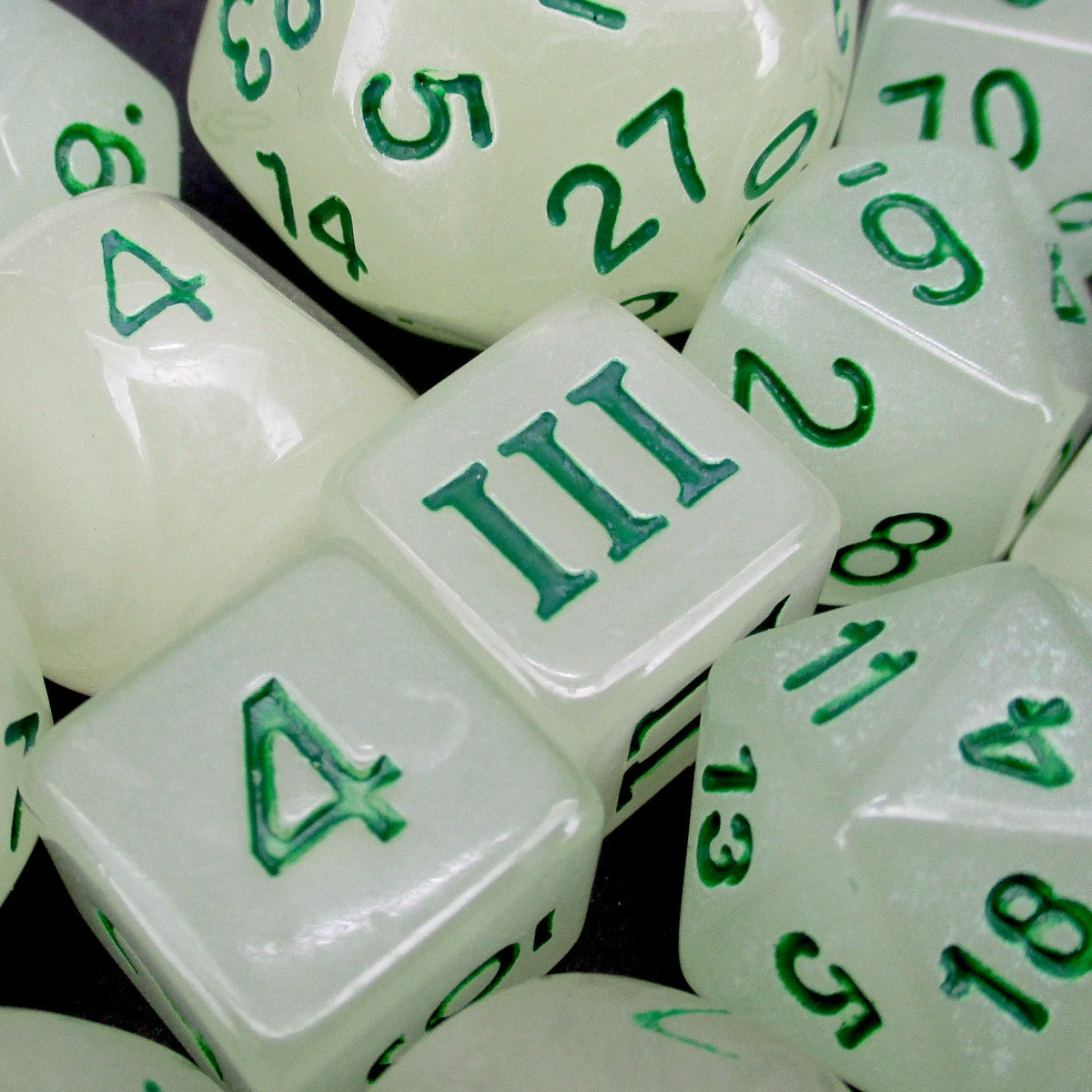 Impact Unleashed Arcana Lightning Bolt Glow in the Dark Dungeon Crawl Classics DCC 14 Dice Set