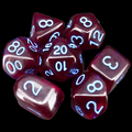 Role 4 Initiative Translucent Dark Purple & Light Blue 7 Dice Polyset with Arch D4
