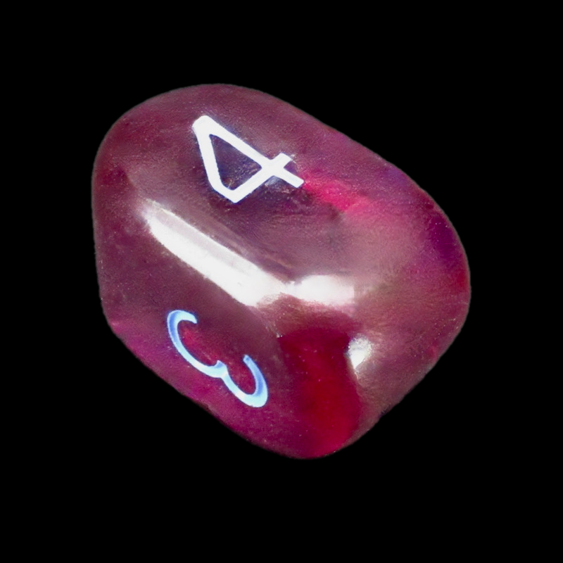 Role 4 Initiative Translucent Dark Purple & Light Blue Arch D4 Dice