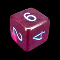 Role 4 Initiative Translucent Dark Purple & Light Blue D6 Dice