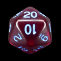 Role 4 Initiative Translucent Dark Purple & Light Blue D20 Dice