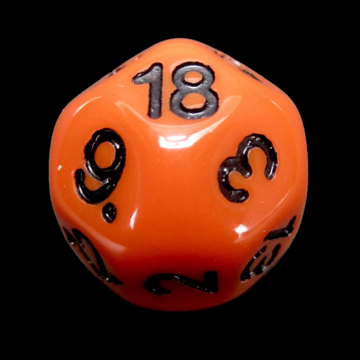Impact Opaque Orange & Black D18 Dice - Discontinued