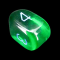 Role 4 Initiative Translucent Dark Green & Light Blue Arch D4 Dice