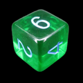Role 4 Initiative Translucent Dark Green & Light Blue D6 Dice