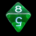Role 4 Initiative Translucent Dark Green & Light Blue D8 Dice